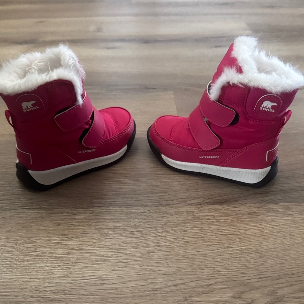 Sorel Kids Waterproof Hot Pink Faux-Fur Snow Boots